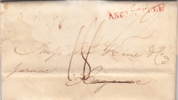 Lettre London 1820, Marque Rouge Angleterre >> DEB 15 Cognac (Charente) - ...-1840 Voorlopers