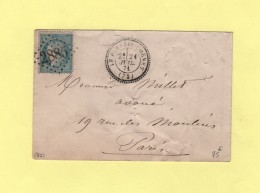 Le Plessis Chenet - 72 - Seine Et Oise - GC 2885 - 21 Juil 1871 - Petits Defauts - 1849-1876: Classic Period