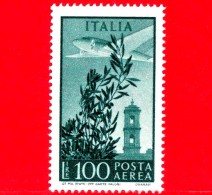 Nuovo - ITALIA - 1955 - Torre Del Campidoglio - POSTA AEREA - 100 L. • Ulivo, Aeroplano E Torre Del Campidoglio - Luftpost