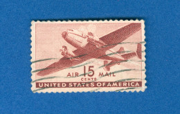 1941 / 45  ETATS UNIS AIR  15  MAIL  CENTS INITED STATES  OF AMERICA OBLITÉRÉ - 2a. 1941-1960 Oblitérés