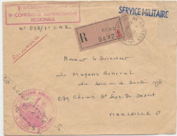1968 - ENVELOPPE FM RECOMMANDEE Du BCMB BUREAU CENTRAL MILITAIRE "B" à MARSEILLE - Military Postmarks From 1900 (out Of Wars Periods)