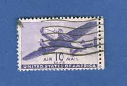 1941 / 1960 N° PA 28 YT AIR  10  MAIL  CENTS UNITED STATES  OF AMERICA   MARGE OBLITÉRÉ - 2a. 1941-1960 Usados