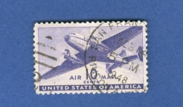 1948   N° PA 28 YT AIR  10  MAIL  5 P M CENTS UNITED STATES  OF AMERICA OBLITÉRÉ TB - 2a. 1941-1960 Oblitérés