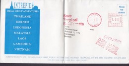 Australia INTREPID TRAVEL Postage Paid AIR MAIL Slogan 'Save Tropical Rainforests' FITZROY (Vic.) 1995 Meter Cover Brief - Poststempel