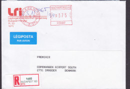 Hungary Ungarn LRI, LEGIPOSTA Par Avion & Registered Einschreiben Label BUDAPEST 1999 Meter Cover Brief - Franchise