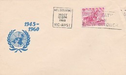 LETTRE NATION UNIES AFFRANCHIE N° 268 - CENTENAIRE EXPLORATION TERRITOIRES DU NORD - ANNEE 1960 - Covers & Documents