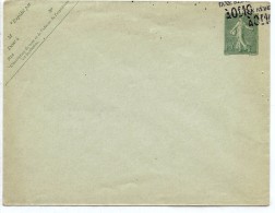 LRD12 - ENVELOPPE SEMEUSE LIGNÉE 15c 147x112mm DATE 507 DOUBLE SURCHARGE " TAXE RÉDUITE A 10c" - Standard Covers & Stamped On Demand (before 1995)