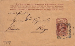 Entier Postal Newcastle Pour Riga (Russie) 1898 - Luftpost & Aerogramme