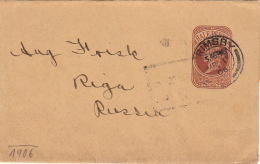 Entier Postal Grimsby Pour Riga (Russie) 1906 - Entiers Postaux
