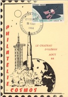 COS-L1 - FRANCE Carte Maximum Exposition Philatélique Et Cosmos Château D´Oléron 1966 - Otros & Sin Clasificación