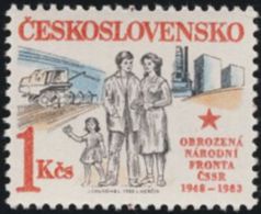 Czechoslovakia / Stamps (1983) 2580: National Front 1948-1983 (family, Agriculture, Buildings) Painter Jaroslav Chudomel - Sonstige (Land)