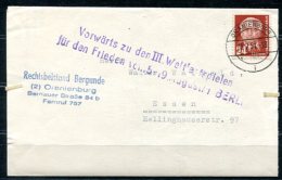 3846 - DDR - Brief Mit EF Der Mi.Nr.252 Und Propagandastempel "Vorwärts Zu Den III.Weltfestspielen...." - Autres & Non Classés