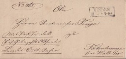 Preussen Brief Gel. Von R2 Minden 11.4.1861 Nach Totenhausen Bei Halle/Westfalen - Brieven En Documenten