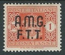 1947 TRIESTE A SEGNATASSE 1 LIRA MH * - G162 - Segnatasse