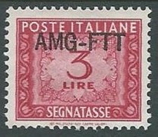1949-54 TRIESTE A SEGNATASSE 3 LIRE MH * - G162 - Segnatasse
