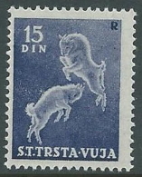 1950 TRIESTE B ANIMALI 15 D MNH ** - G164 - Neufs