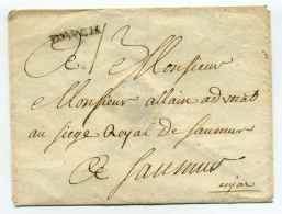 MP D'AUCH  / Dept 31 Gers /  à Destination De Mr Allain Avocat Au Siège Royale De SAUMUR / Cachet De Cire Au Verso - 1701-1800: Vorläufer XVIII