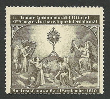 B19-16 CANADA Montreal 1910 Eucharistic Congress Angels Brown MNH - Vignette Locali E Private