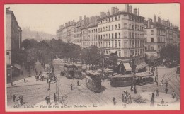 CPA * 69 * LYON * 1910 * Place Du Pont Et Cours Gambetta * Animation ♥♥ Piétons, Tramway à étage =>Sca Recto - Labruguière