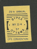 B22-03 CANADA 1957 BYPEX Philatelic Exhibition Ottawa MNH Imperf - Local, Strike, Seals & Cinderellas