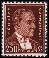 1931. Mustafa Kemal Pascha. 250 Ks. On Thin Pale Paper. Scarce Stamp.  (Michel: 963x) - JF193712 - Autres & Non Classés