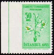 1955. Flowers ISTANBUL 1955 50 KRS. Imperforated Left Margin.   (Michel: 1426U) - JF193722 - Autres & Non Classés