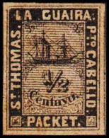 1868-1869. SAN TOMAS LA GUIRA Pto CABELLO. PACKET. ½ CENTAVO. Second Issue. With Lines ... (Michel: FACIT LG 35) - JF193 - Danish West Indies