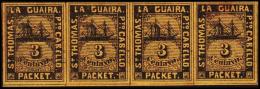 1864. SAN TOMAS LA GUIRA Pto CABELLO. PACKET. 3 CENTAVO. First Issue. Without Lines Acr... (Michel: FACIT LG 28) - JF193 - Dänisch-Westindien