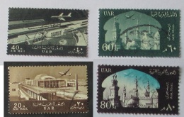 Egitto 1963 Air Mail 4 Stamps Used  Airport And Mosquee - Posta Aerea