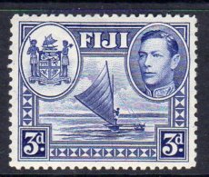 FIJI - 1938-1955 KGVI THREE PENCE 1938 DEFINITIVE P12.5 FINE MM * SG 257 REF B - Fiji (...-1970)