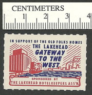 B23-30 CANADA Thunder Bay Ontario Lakehead Charity Stamp MNH OG - Werbemarken (Vignetten)