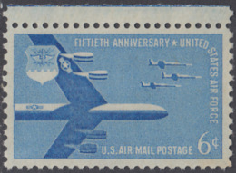 !a! USA Sc# C049 MNH SINGLE W/ Top Margin - Stratofortress And Starfighter - 2b. 1941-1960 Nuevos