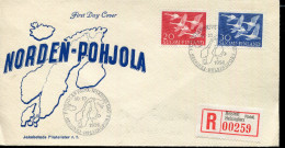 FINLAND 1956 NORDEN POHJOLA  NICE FDC - Covers & Documents