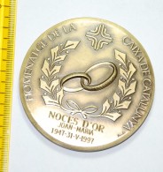 Medal Homenatge De La Caixa De Catalunya Singned PUJOL - Andere & Zonder Classificatie