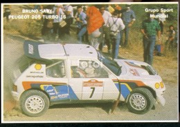 POCKET CALENDAR CALENDRIER VOITURE RALLYE CAR RALLY 1986 PEUGEOT 205 TURBO 16 BRUNO SABY - Small : 1981-90