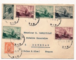 BELGIQUE - Enveloppe Affranchissement Composé 1938 (Charleroi) - Brieven En Documenten