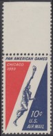 !a! USA Sc# C056 MNH SINGLE W/ Top Margin - Pan American Games - 2b. 1941-1960 Nuevos