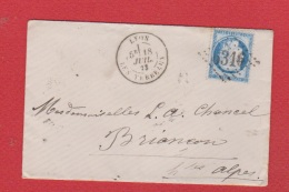 Enveloppe / De Lyon / Pour Briançon  / 18 Juillet  1873 - 1849-1876: Klassieke Periode