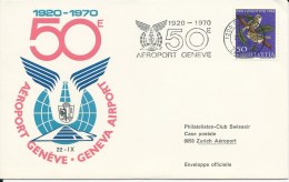 WFI 34, 50ème Anniversaire Aéroport Genève - First Flight Covers