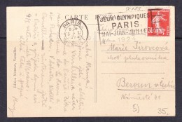 EXTRA9-36 POST CARD WITH  THE SPECIAL CANCELLATION. - Sommer 1924: Paris