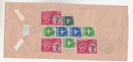 Air Mail  INDIA  COVER  Stamps 3 X 15np 1957 RED CROSS , 2x 25np 10np 3x5np   To  GB - Storia Postale