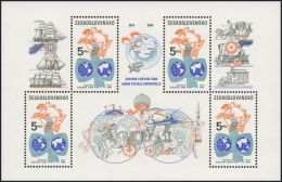 Czechoslovakia / Stamps (1984) 2652 A: 110th Anniversary Of UPU (logo, Earth, Dove, Transport...) Painter: Jozef Balaz - UPU (Universal Postal Union)