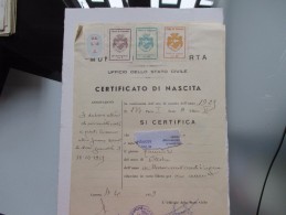 Chiudilettera Unione Sportiva CASERTANA L. 10 Su Certificato Comunale 1959 - Andere & Zonder Classificatie