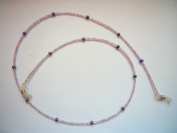 Neuf - Cordon Chaine à Lunettes En Perles De Rocaille Et Cristaux Fantaisie - Rose Miroir Prune Violet Irisé - Necklaces/Chains