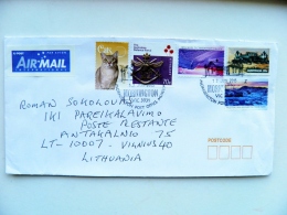 Cover From Australia To Lithuania On 2015 Ata Anarctic Locomotive Railway Cat Defence Force Special Cancel Mornington Mu - Storia Postale