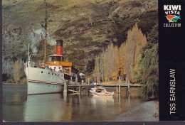 New Zealand PPC TSS Earnslaw International AIRPOST PAR AVION Label 1995 Denmark Barry Crump Stamp (2 Scans) - Lettres & Documents