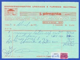 FACTURA, 1940 - J. PIMENTA, SARL EMPREENDIMENTOS URBANOS E TURISMO - AMADORA - Portugal