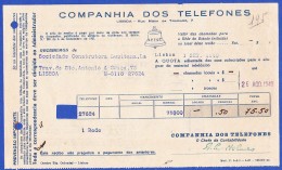 FACTURA, 1940 - COMPANHIA DOS TELEFONES - RUA NOVA DA TRINDADE, 7 . LISBOA - Portugal