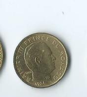 Monaco Rainier III Prince De Monaco10ct 1974 - 1960-2001 Nouveaux Francs