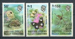 158 Territoire Britannique OCEAN INDIEN 1973 - Papillon Araignee Corail (Yvert 54/56) Neuf ** (MNH) Sans Charniere - Territoire Britannique De L'Océan Indien